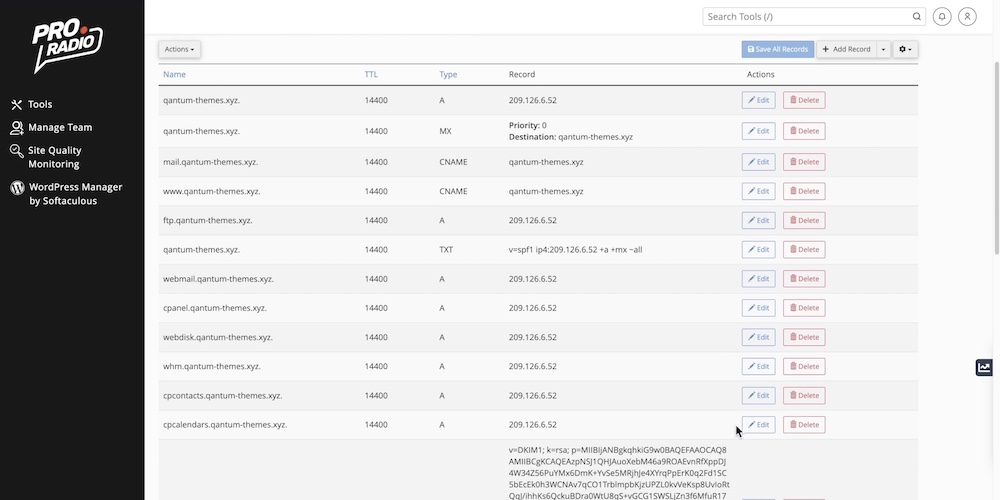 cloudflare for radio station: dns records