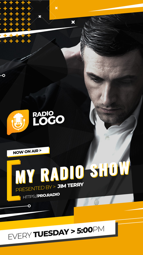 Facebook Story radio station free photoshop template radio show