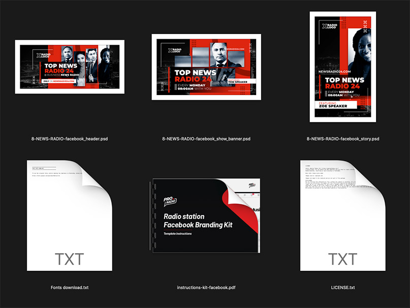 free photoshop template facebook radio news politics business contents