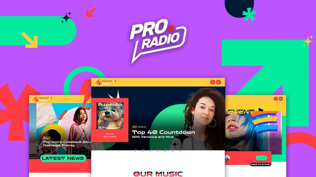 New Pop Radio Website Template: Fresh, Modern and Fun!
