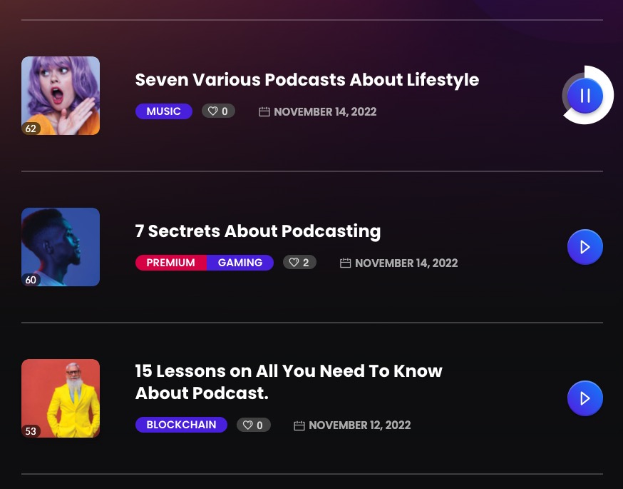 podacst website template listen