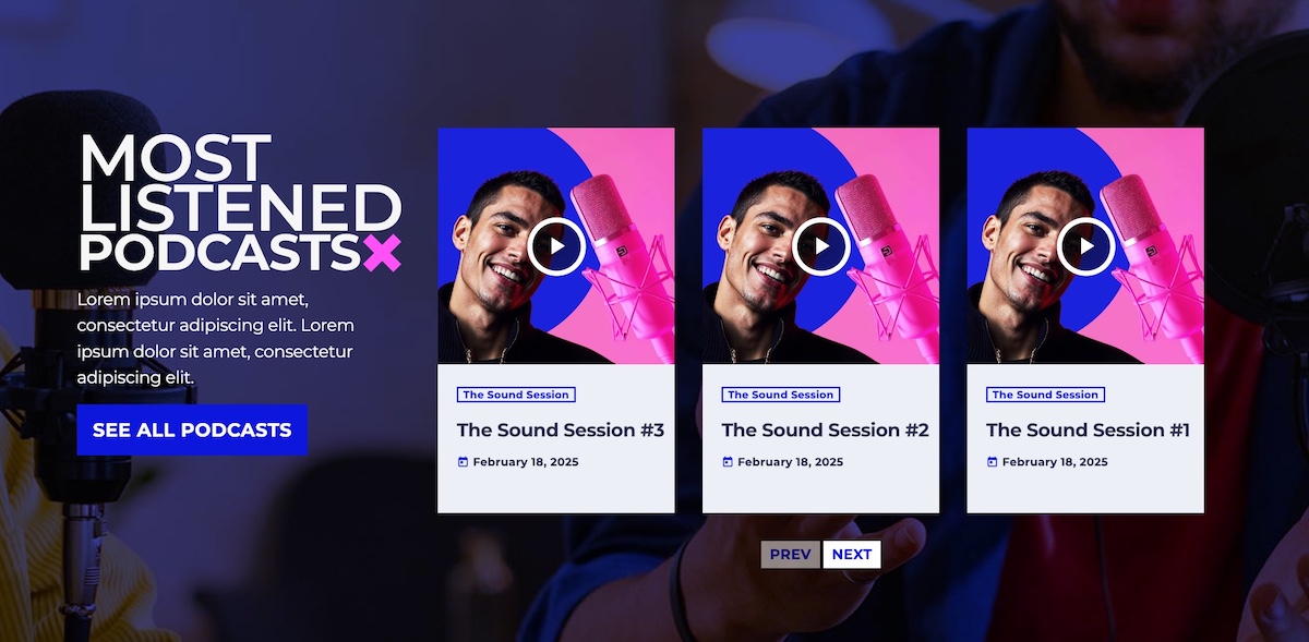 podcast grid widget for wordpress