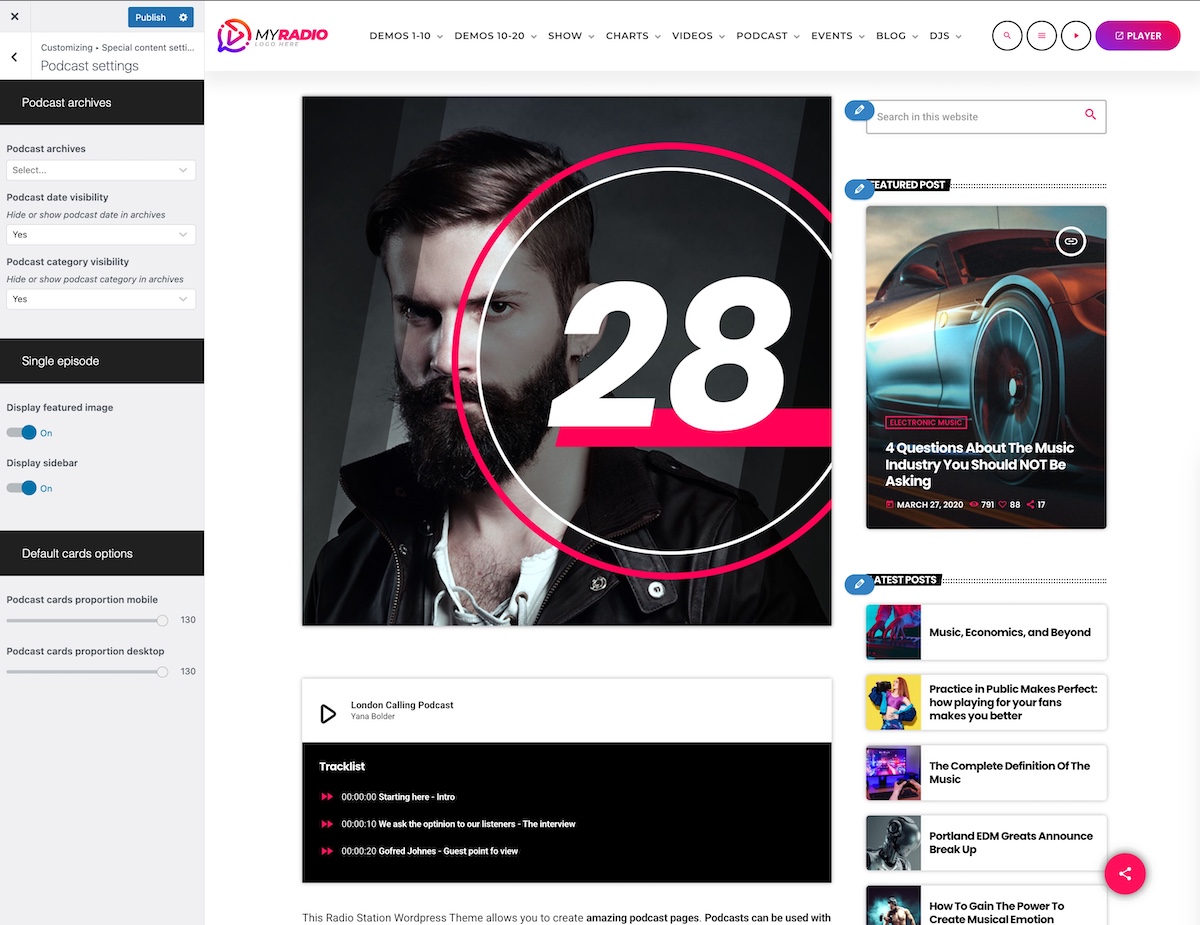 podcast radio station wordpress plugin