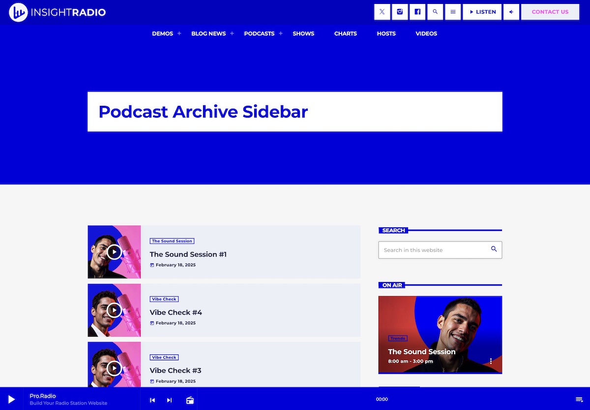 Podcast wordpress theme template