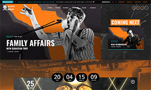 Demo 17 – Radio to Rock: a Grunge Rock radio station website template [Radio WordPress Theme demo] Home 02