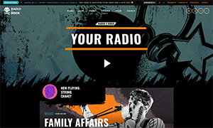 Demo 17 – Radio to Rock: a Grunge Rock radio station website template [Radio WordPress Theme demo] Home 05