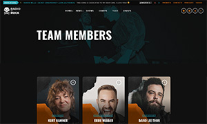 Demo 17 – Radio to Rock: a Grunge Rock radio station website template [Radio WordPress Theme demo] Team