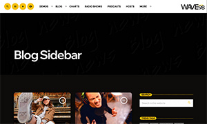 Demo 35 – WAVE98 Radio Website Template [Radio WordPress Theme demo] Blog sidebar