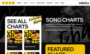 Demo 35 – WAVE98 Radio Website Template [Radio WordPress Theme demo] Charts