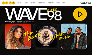 Demo 35 – WAVE98 Radio Website Template [Radio WordPress Theme demo] Home 01