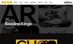 Demo 35 – WAVE98 Radio Website Template [Radio WordPress Theme demo] Single chart