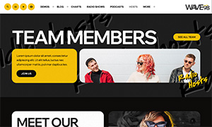 Demo 35 – WAVE98 Radio Website Template [Radio WordPress Theme demo] Team Members