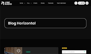 Demo 33 – Vibe Radio Website Template [Radio WordPress Theme demo] Blog horizontal