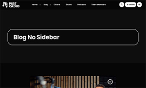 Demo 33 – Vibe Radio Website Template [Radio WordPress Theme demo] Blog no sidebar