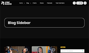 Demo 33 – Vibe Radio Website Template [Radio WordPress Theme demo] Blog sidebar