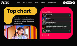 Demo 33 – Vibe Radio Website Template [Radio WordPress Theme demo] Charts