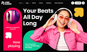 Demo 33 – Vibe Radio Website Template [Radio WordPress Theme demo] Home 01