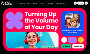 Demo 33 – Vibe Radio Website Template [Radio WordPress Theme demo] Home 02