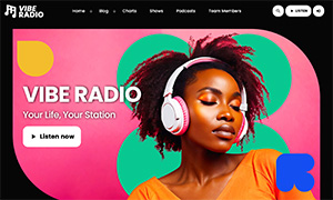 Demo 33 – Vibe Radio Website Template [Radio WordPress Theme demo] Home 03
