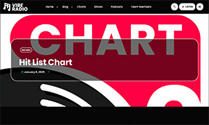 Demo 33 – Vibe Radio Website Template [Radio WordPress Theme demo] Single chart