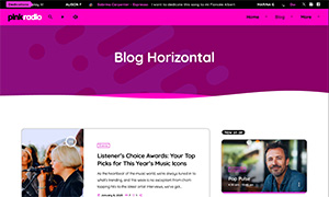 Demo 34 – Pink Radio Website Template [Radio WordPress Theme demo] Blog horizontal