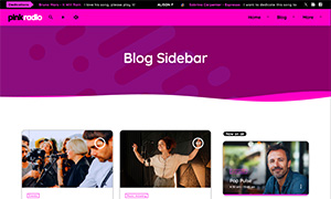 Demo 34 – Pink Radio Website Template [Radio WordPress Theme demo] Blog sidebar