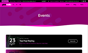 Demo 34 – Pink Radio Website Template [Radio WordPress Theme demo] Events