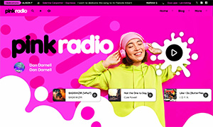 Demo 34 – Pink Radio Website Template [Radio WordPress Theme demo] Home 01
