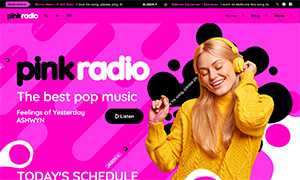 Demo 34 – Pink Radio Website Template [Radio WordPress Theme demo] Home 02