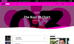 Demo 34 – Pink Radio Website Template [Radio WordPress Theme demo] Single chart