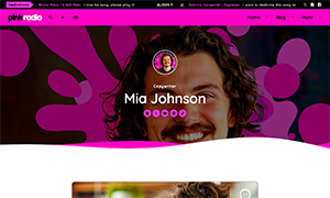 Demo 34 – Pink Radio Website Template [Radio WordPress Theme demo] Single member