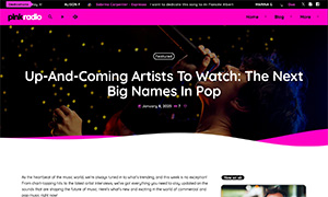 Demo 34 – Pink Radio Website Template [Radio WordPress Theme demo] Single blog post