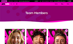Demo 34 – Pink Radio Website Template [Radio WordPress Theme demo] Team Members