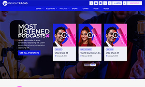 Demo 36 – Insight Radio Website Template [Radio WordPress Theme demo] Podcasts 01