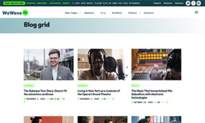 Demo 40 – We Wave FM Radio Website Template [Radio WordPress Theme demo] Blog grid