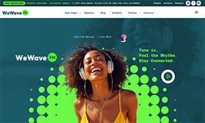 Demo 40 – We Wave FM Radio Website Template [Radio WordPress Theme demo] Home 02