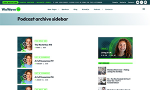 Demo 40 – We Wave FM Radio Website Template [Radio WordPress Theme demo] Podcast archive sidebar