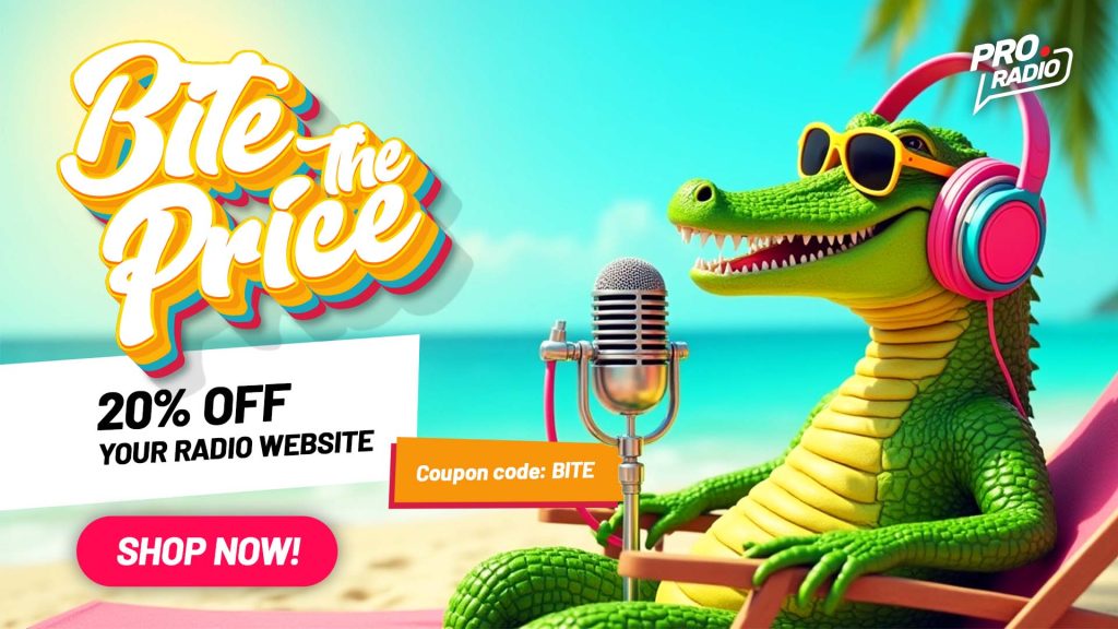 Bite Into Savings: 20% Off Pro Radio & All-In-One Radio Website –  This Week Only!