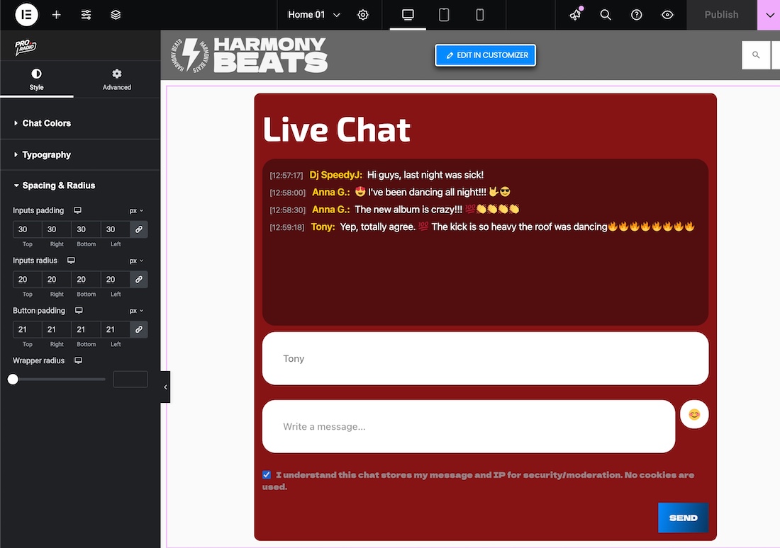 radio station chat plugin for WordPress