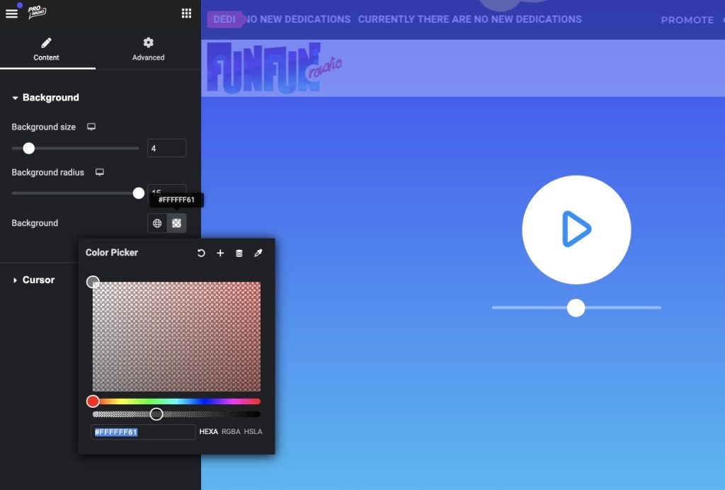 pro-radio-elementor-page-builder-options