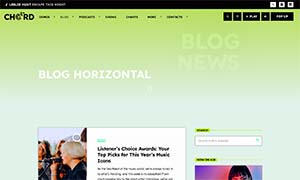 Demo 38 – Chord Radio Website Template [Radio WordPress Theme demo] Blog horizontal 