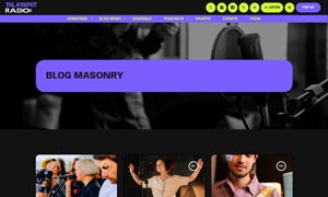 Demo 39 – TalkSpot Radio Website Template [Radio WordPress Theme demo] Blog masonry