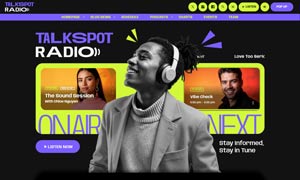 Demo 39 – TalkSpot Radio Website Template [Radio WordPress Theme demo] Home 02