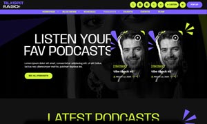 Demo 39 – TalkSpot Radio Website Template [Radio WordPress Theme demo] Podcast 1