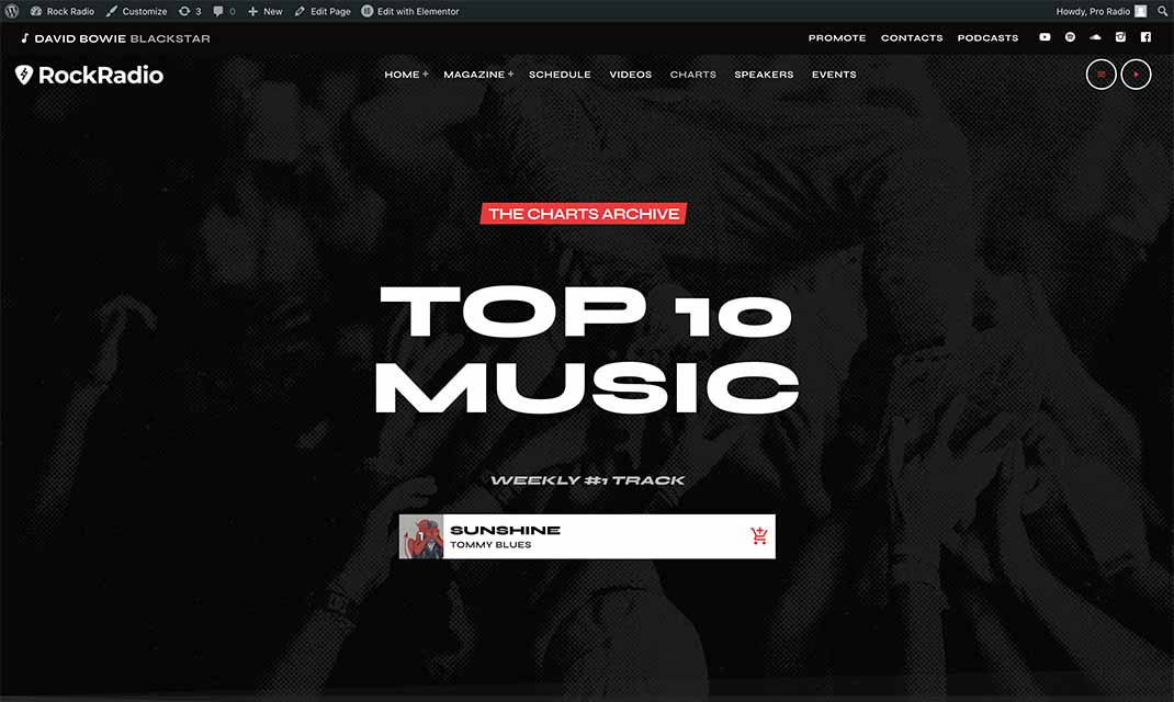rock music charts website template